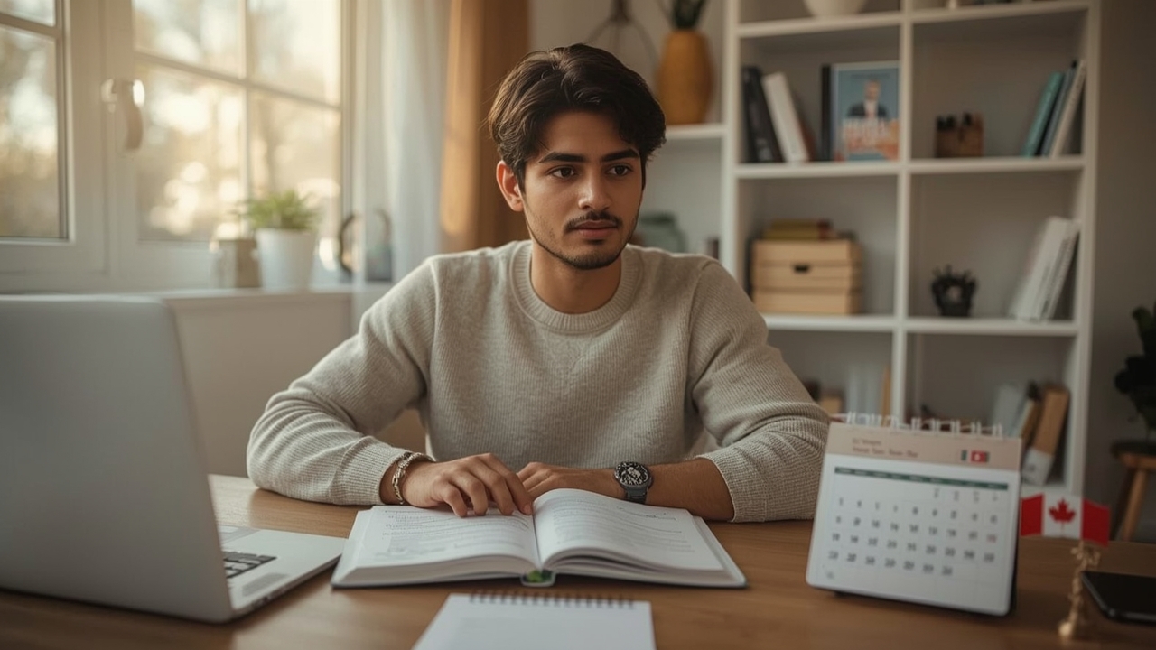 Focused IELTS study session