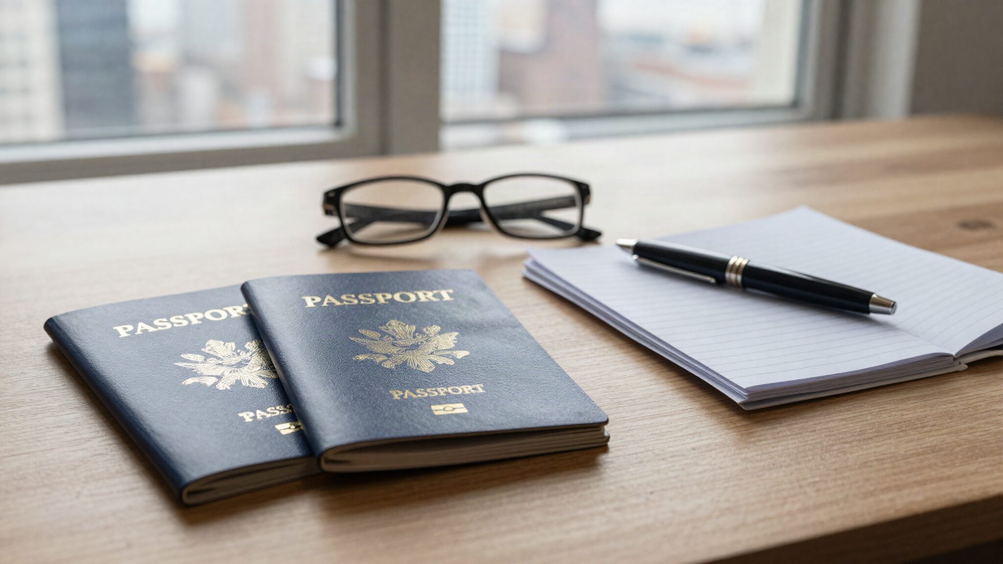 Two passports and travel documents on a desk illustrating dual citizenship Canada UK for British applicants